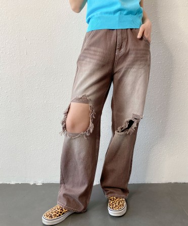 Sand Wash Destroyed Jeans #250415